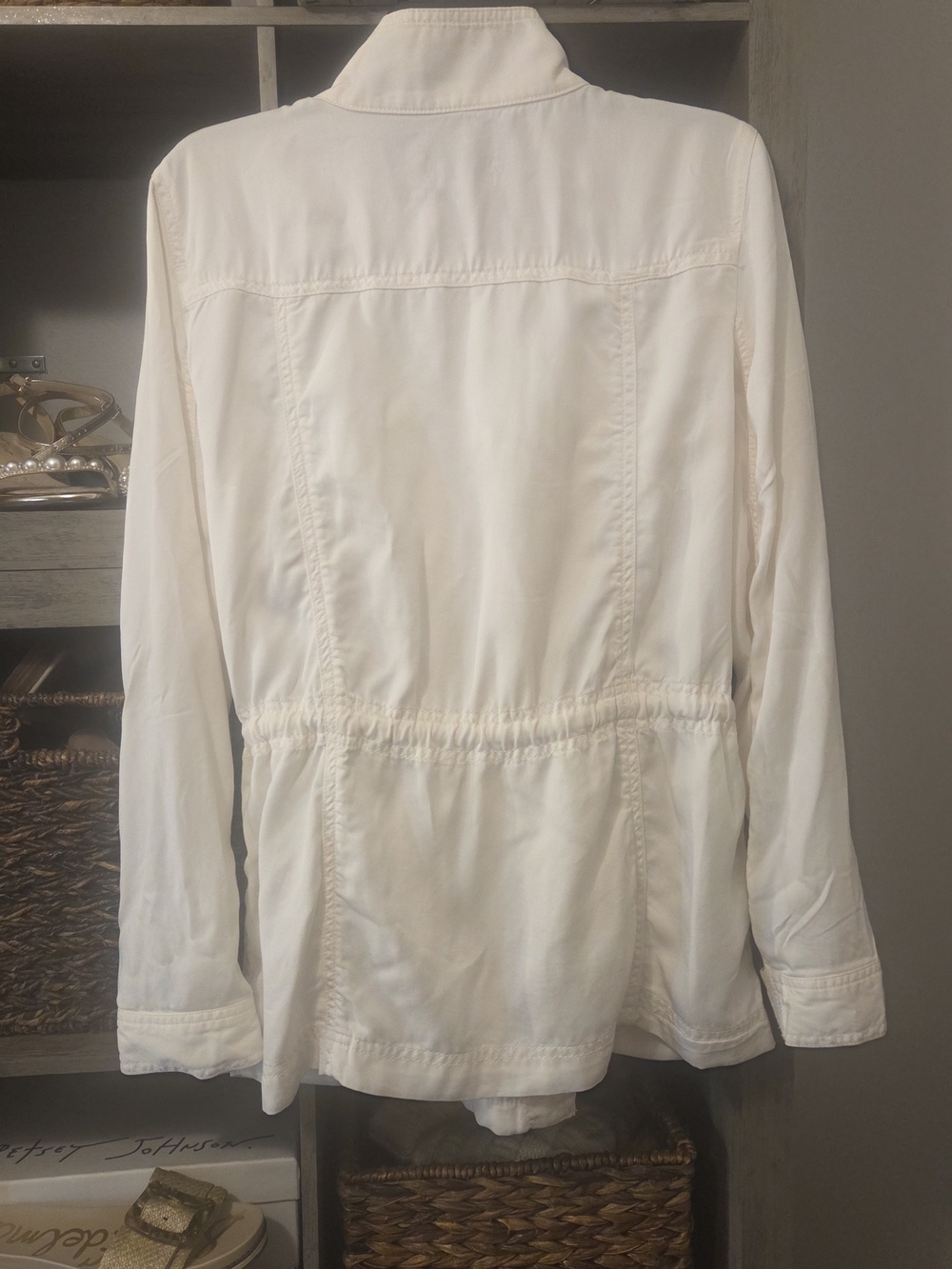 LOFT Cream Drawstring Utility Jacket - Picture 8 of 8